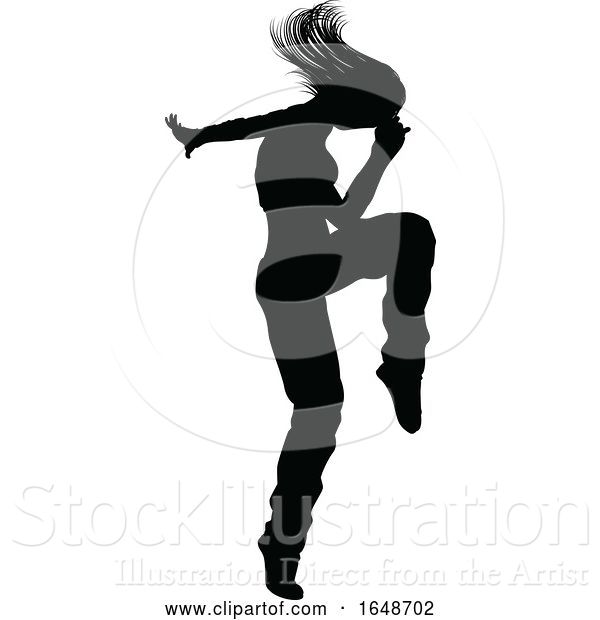 Vector Illustration of Street Dance Dancer Silhouette