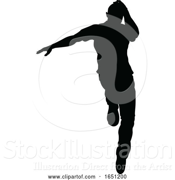 Vector Illustration of Street Dance Dancer Silhouette