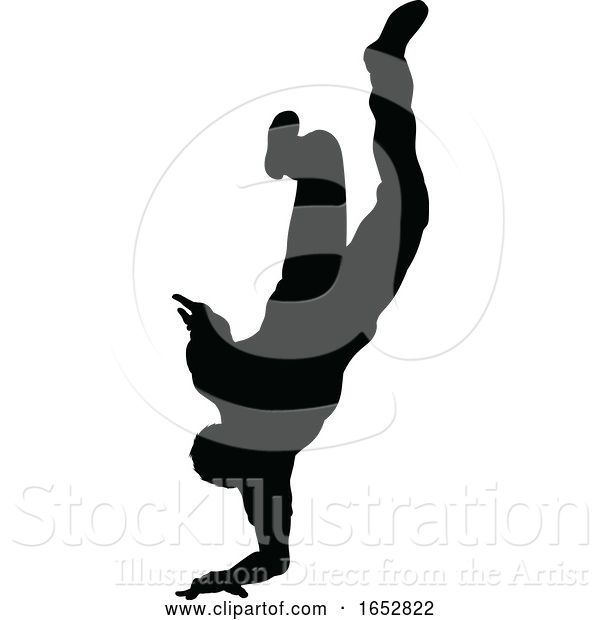 Vector Illustration of Street Dance Dancer Silhouette