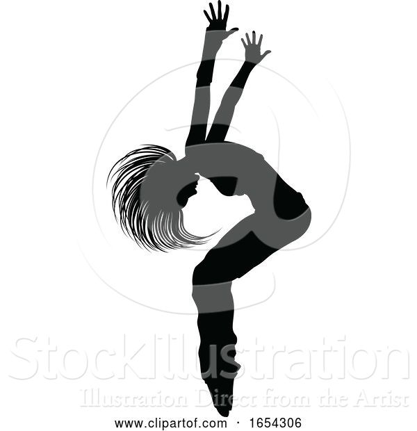 Vector Illustration of Street Dance Dancer Silhouette