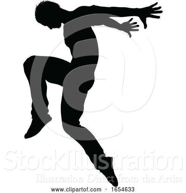 Vector Illustration of Street Dance Dancer Silhouette