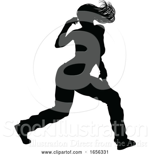 Vector Illustration of Street Dance Dancer Silhouette