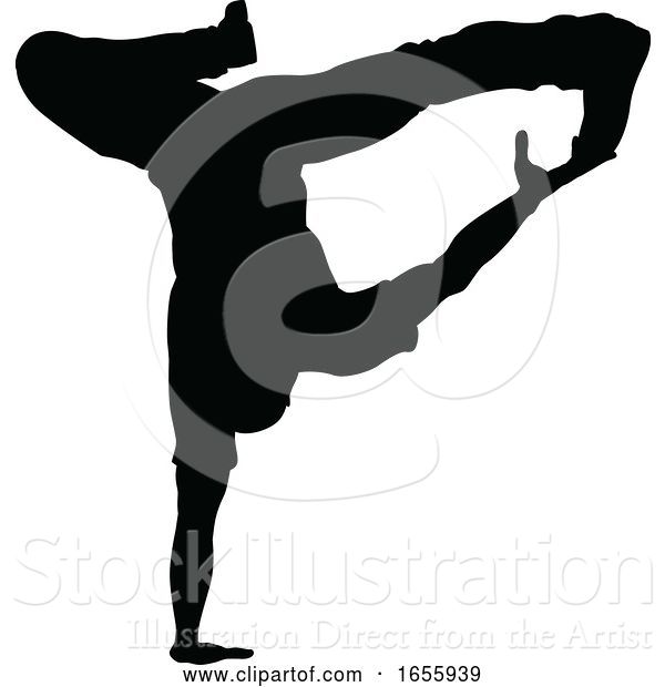 Vector Illustration of Street Dance Dancer Silhouette