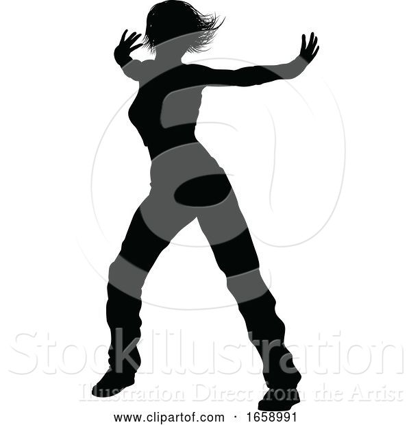 Vector Illustration of Street Dance Dancer Silhouette