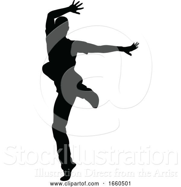 Vector Illustration of Street Dance Dancer Silhouette