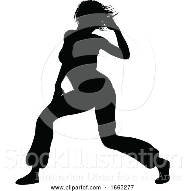 Vector Illustration of Street Dance Dancer Silhouette