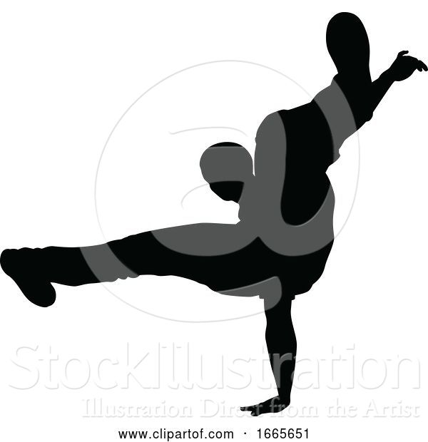 Vector Illustration of Street Dance Dancer Silhouette