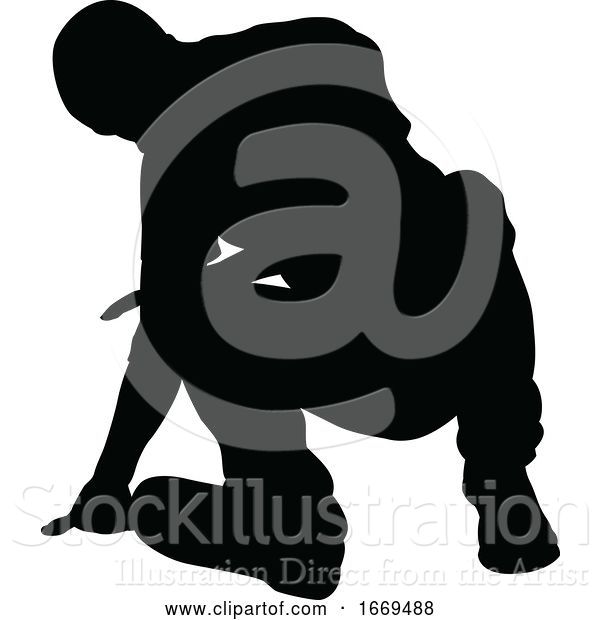 Vector Illustration of Street Dance Dancer Silhouette