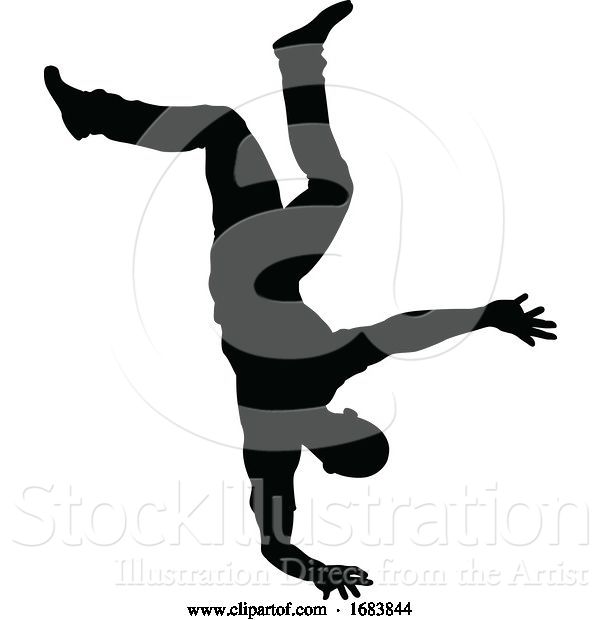 Vector Illustration of Street Dance Dancer Silhouette