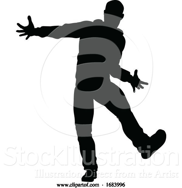 Vector Illustration of Street Dance Dancer Silhouette