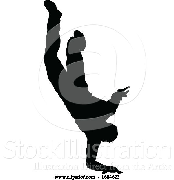 Vector Illustration of Street Dance Dancer Silhouette