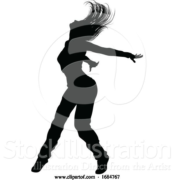 Vector Illustration of Street Dance Dancer Silhouette