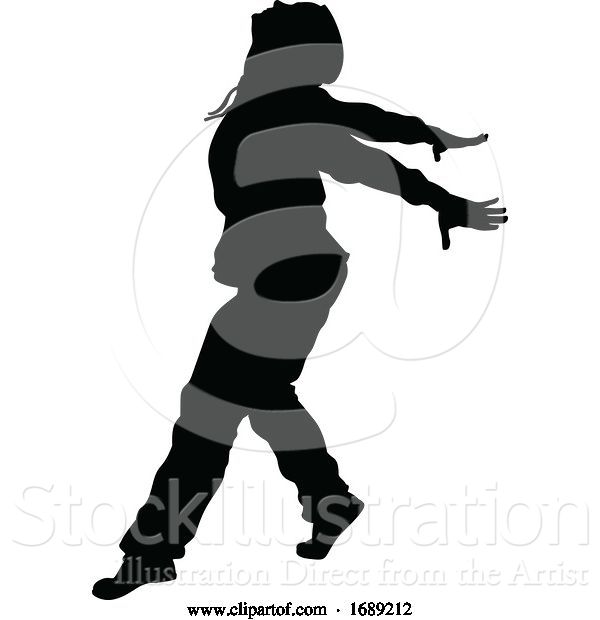 Vector Illustration of Street Dance Dancer Silhouette