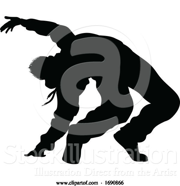 Vector Illustration of Street Dance Dancer Silhouette