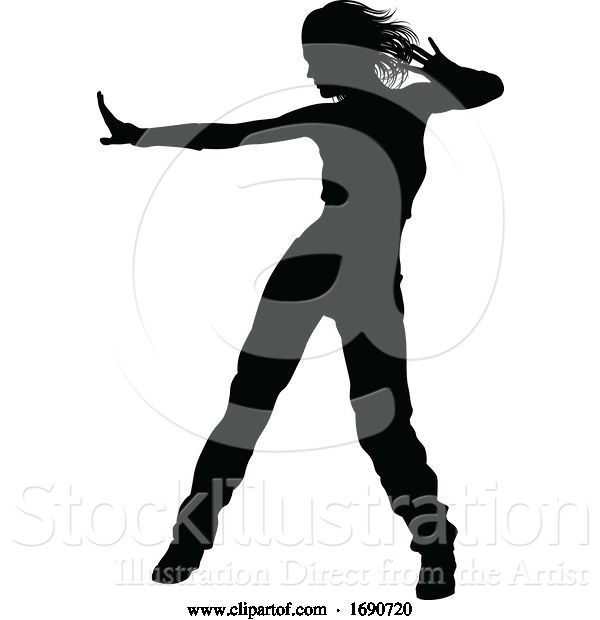 Vector Illustration of Street Dance Dancer Silhouette