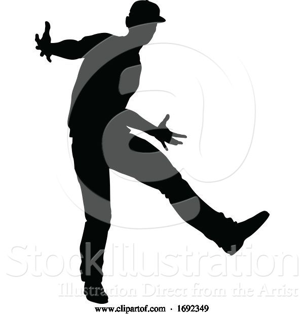 Vector Illustration of Street Dance Dancer Silhouette