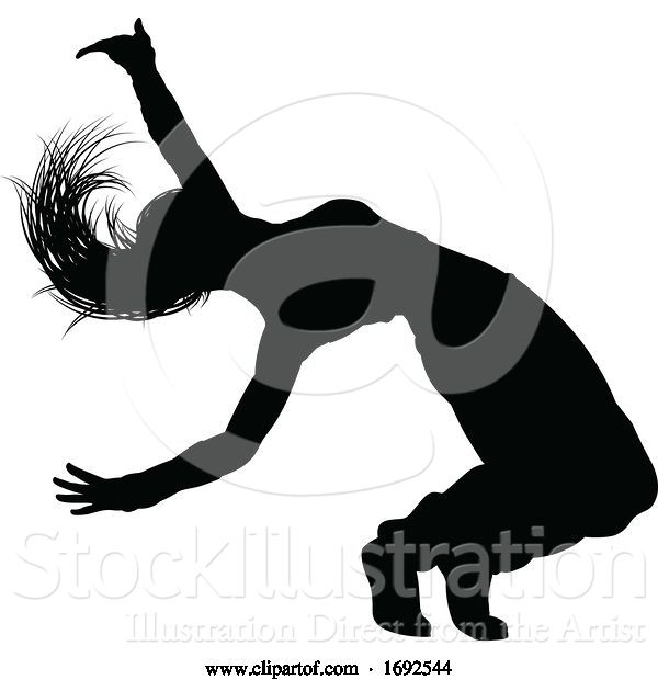 Vector Illustration of Street Dance Dancer Silhouette