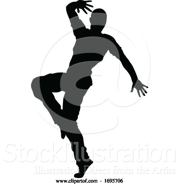 Vector Illustration of Street Dance Dancer Silhouette