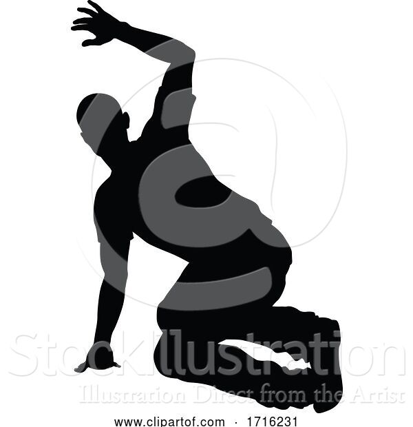 Vector Illustration of Street Dance Dancer Silhouette