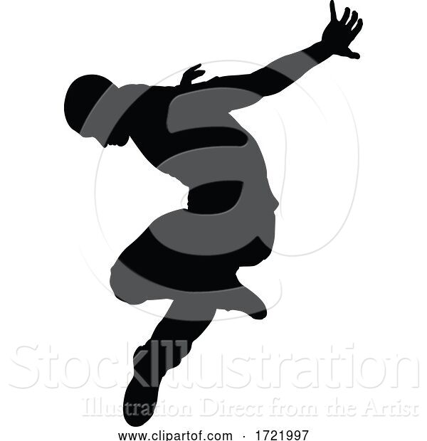 Vector Illustration of Street Dance Dancer Silhouette