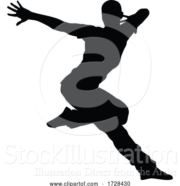 Vector Illustration of Street Dance Dancer Silhouette