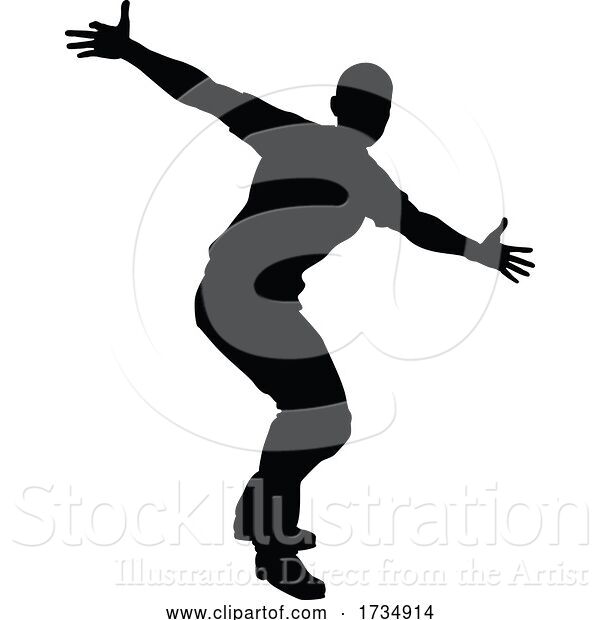 Vector Illustration of Street Dance Dancer Silhouette