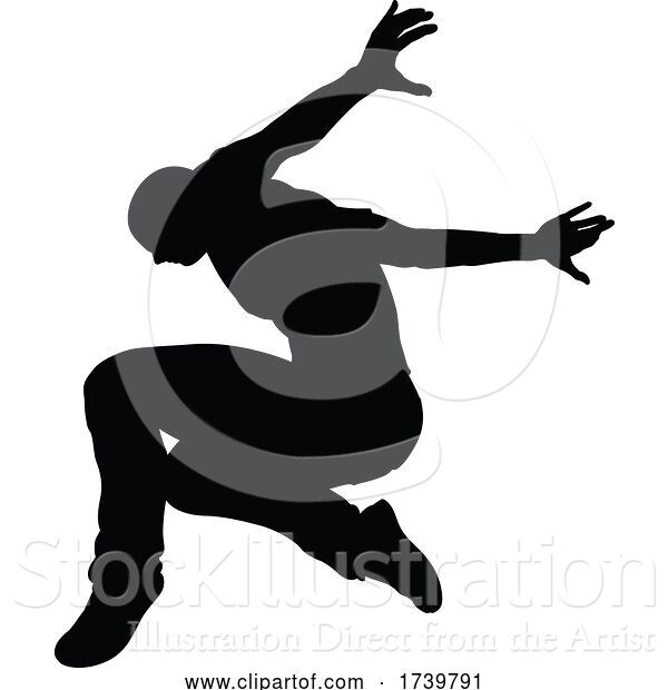 Vector Illustration of Street Dance Dancer Silhouette