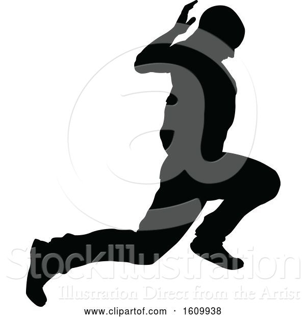 Vector Illustration of Street Dance Dancer Silhouettes