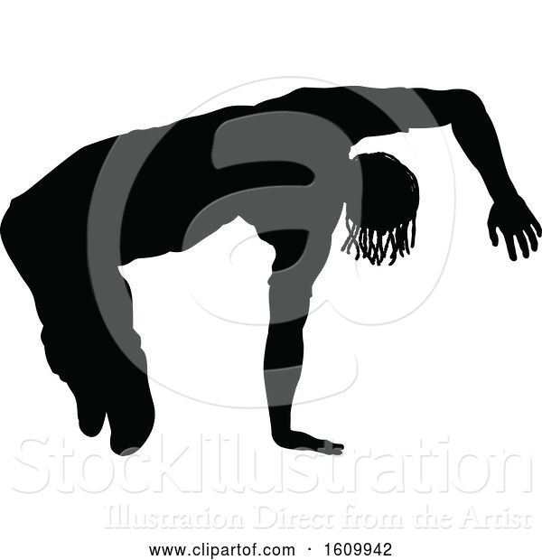 Vector Illustration of Street Dance Dancer Silhouettes