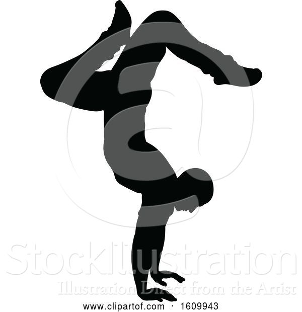 Vector Illustration of Street Dance Dancer Silhouettes