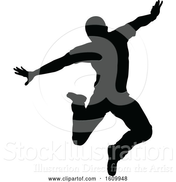 Vector Illustration of Street Dance Dancer Silhouettes