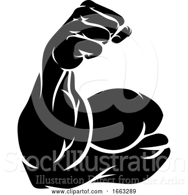Vector Illustration of Strong Arm Showing Biceps Muscle
