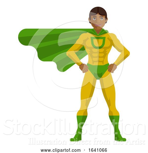 Vector Illustration of Super Hero Asian Guy