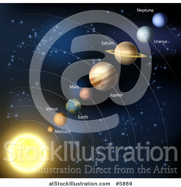 Vector Illustration of the Solar System