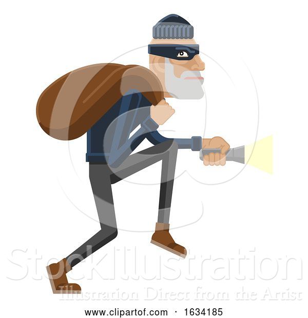 Vector Illustration of Thief Burglar Robber Criminal Mascot