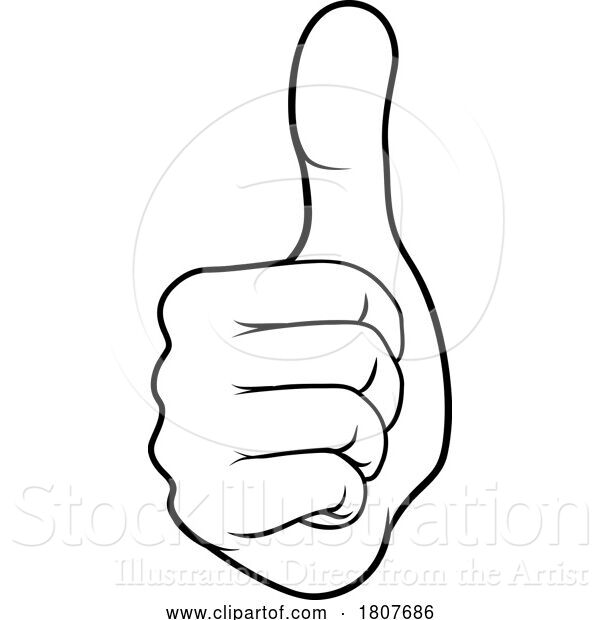 Vector Illustration of Thumbs up Hand like Ok Thumb