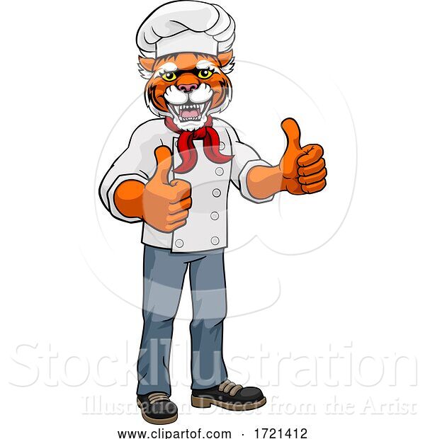 Vector Illustration of Tiger Chef Mascot Character