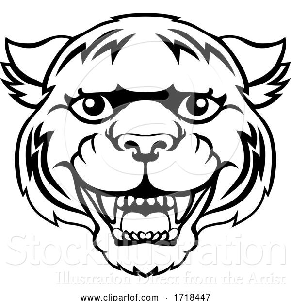 Vector Illustration of Tiger Mascot Cute Happy Character