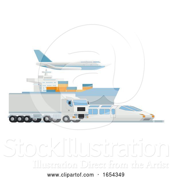 Vector Illustration of Transport Logistics Distributor Cargo Freight Art