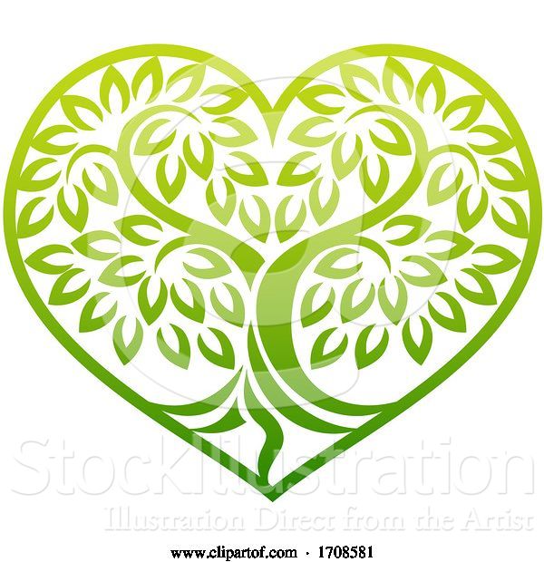 Vector Illustration of Tree Heart Shaped Icon Concept