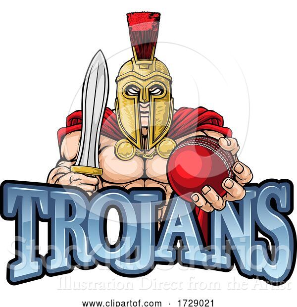 Vector Illustration of Trojan Spartan Cricket Sports Mascot