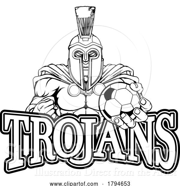 Vector Illustration of Trojan Spartan Soccer Football Sports Mascot