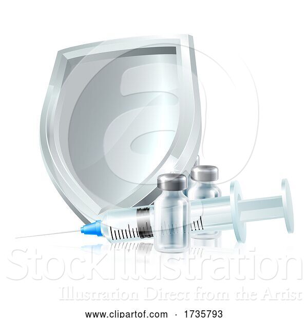 Vector Illustration of Vaccine Injection Immunisation Syringe Concept