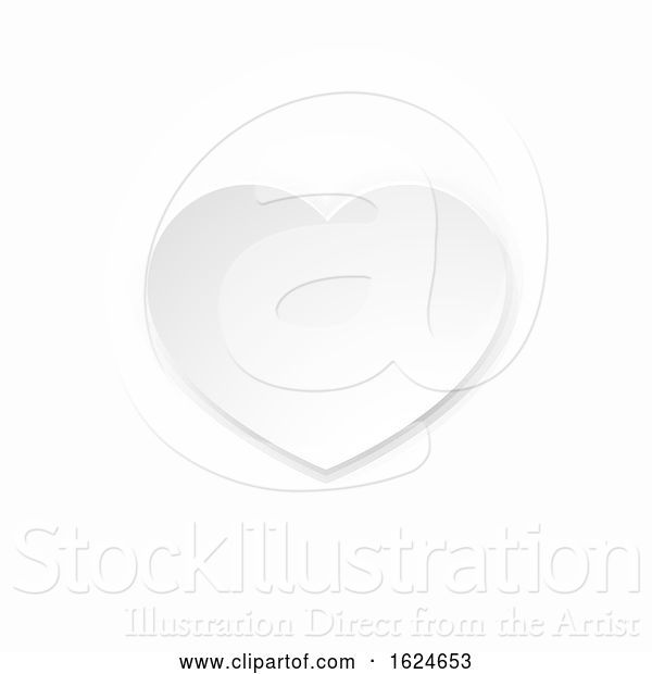 Vector Illustration of Valentines White Paper Heart