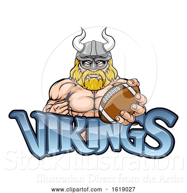 Vector Illustration of Viking American Football Sports Mascot