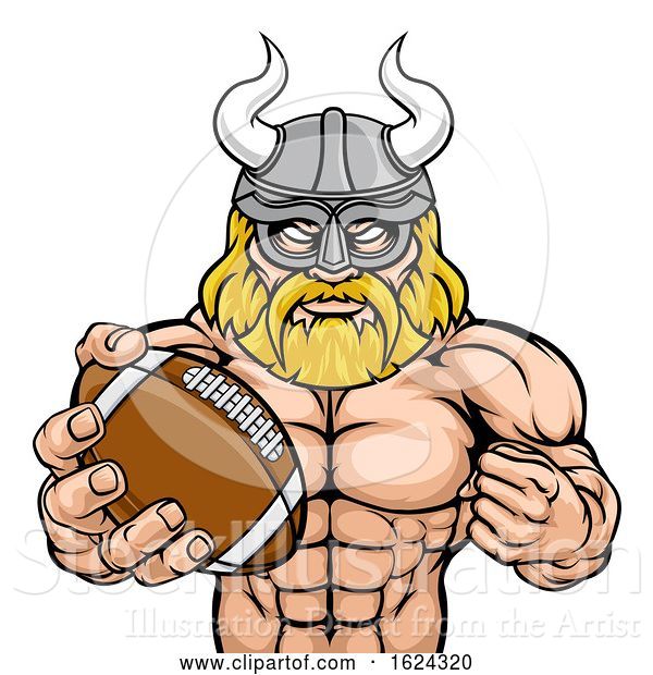 Vector Illustration of Viking American Football Sports Mascot