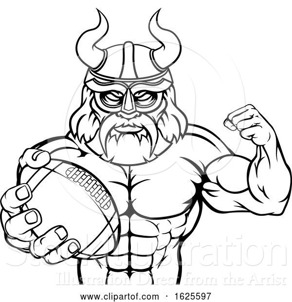 Vector Illustration of Viking American Football Sports Mascot