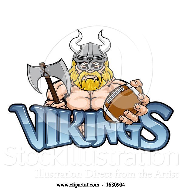 Vector Illustration of Viking American Football Sports Mascot