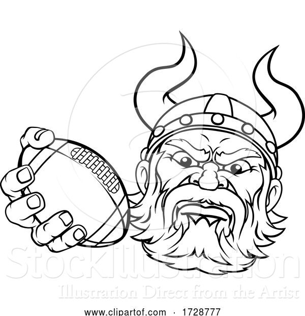 Vector Illustration of Viking American Football Sports Mascot