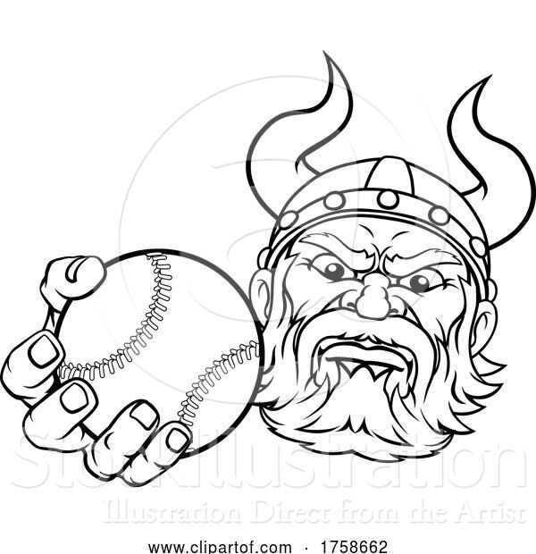 Vector Illustration of Viking Baseball Ball Sports Mascot
